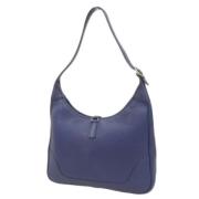 Pre-owned Leather shoulder-bags Hermès Vintage , Blue , Dames