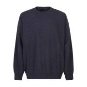 Blauwe Gebreide Sweater Aw24 Roberto Collina , Blue , Heren