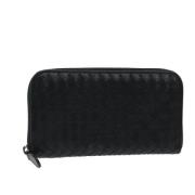 Pre-owned Leather wallets Bottega Veneta Vintage , Black , Dames