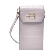 Taupe leather phone holder Baldinini , Beige , Dames