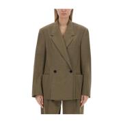 Oversized Wollen Blazer Lemaire , Brown , Dames