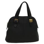 Pre-owned Leather handbags Burberry Vintage , Black , Dames