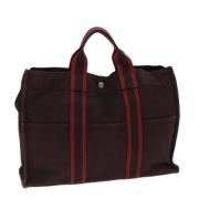 Pre-owned Canvas handbags Hermès Vintage , Red , Dames