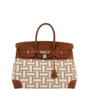 Pre-owned Canvas handbags Hermès Vintage , Brown , Dames