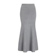 Midi Rok in Grijs Wolmix Patou , Gray , Dames