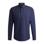 Blauw Regular Fit Overhemd met Logo Hugo Boss , Blue , Heren