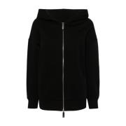 Zwart Zip-Through Hoodie Jas Max Mara , Black , Dames