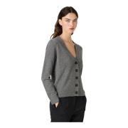 Luxe V-hals Kasjmier Vest Massimo Alba , Gray , Dames