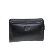 Pre-owned Leather clutches Burberry Vintage , Black , Dames