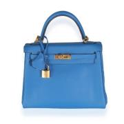 Pre-owned Leather handbags Hermès Vintage , Blue , Dames