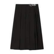 Zwarte wollen midi kilt rok Max Mara Studio , Black , Dames