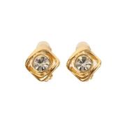 Pre-owned Metal earrings Yves Saint Laurent Vintage , Yellow , Dames