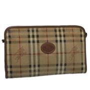 Pre-owned Leather clutches Burberry Vintage , Beige , Dames