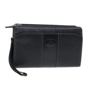 Pre-owned Leather clutches Burberry Vintage , Black , Dames