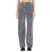 Wijde Denim Broek Msgm , Gray , Dames