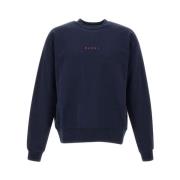 Heren Katoenen Sweatshirt, Donkerblauw Marni , Blue , Heren