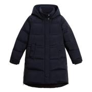 Blauwe Parka met Ritsdetails Woolrich , Blue , Dames