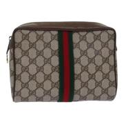 Pre-owned Leather clutches Gucci Vintage , Beige , Dames