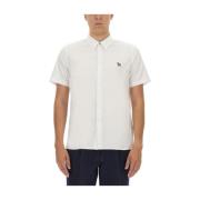 Zebra Patch Casual Fit Shirt PS By Paul Smith , White , Heren