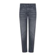 Slim Fit Gewassen Grijze Jeans Boss , Gray , Heren