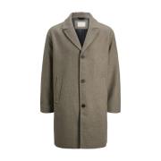 Elegante Greige Wollen Jas Jack & Jones , Gray , Heren