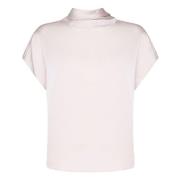 Witte Satijnen Top met Mock Hals Guess , White , Dames