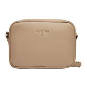 Beige Leren Cameratas met Verstelbare Band Patrizia Pepe , Beige , Dam...