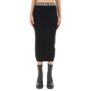 Slim Fit Midi Rok voor Vrouwen Michael Kors , Black , Dames