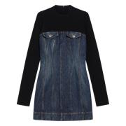 Blauwe Denim Katoenen Jurk Italië Gemaakt Sportmax , Blue , Dames