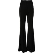 Zwarte Bootcut Wollen Broek Sportmax , Black , Dames