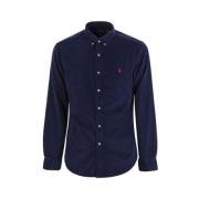 Slim-Fit Fluwelen Shirt Ralph Lauren , Blue , Heren