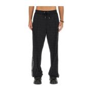 Polyester Sweatpants voor Mannen Versace , Black , Heren