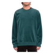 Single Stone Fluwelen Hoodie Volcom , Green , Heren