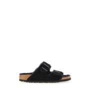 Suède Zomer Sliders voor Vrouwen Birkenstock , Black , Dames