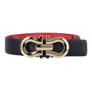 Reversible Gancini Riem Zwart + Vlam Rood Salvatore Ferragamo , Black ...