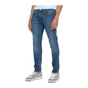 Blauwe Slim Fit Stretch Katoenen Jeans Tommy Jeans , Blue , Heren