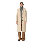 Wollen jas met hoornknopen Massimo Alba , Beige , Dames