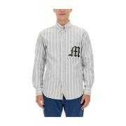 Logo Casual Shirt Msgm , Gray , Heren