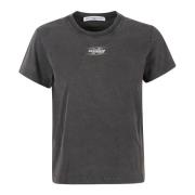 Logo Shrunken T-Shirt T by Alexander Wang , Gray , Dames