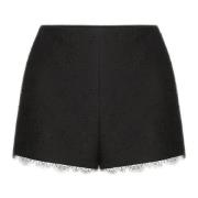 Zwarte Kant Korte Broek Valentino Garavani , Black , Dames