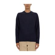 Merino Wol Ronde Hals Gebreide Kleding PS By Paul Smith , Blue , Heren