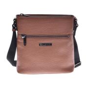 Tan calfskin crossbody bag Baldinini , Brown , Heren