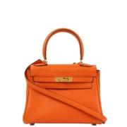 Pre-owned Canvas handbags Hermès Vintage , Orange , Dames