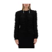 Blouse met ruches Magda Butrym , Black , Dames