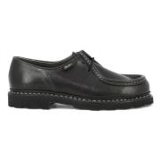 Noorse Gestikte Leren Herenschoenen Paraboot , Black , Heren