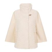 Beige Bouclé Jas met Gancini Gesp Fay , Beige , Dames