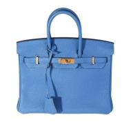 Pre-owned Leather handbags Hermès Vintage , Blue , Dames