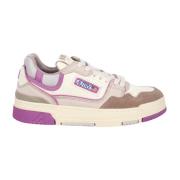 Gestikte Leren Sneakers met Logodetail Autry , Multicolor , Dames