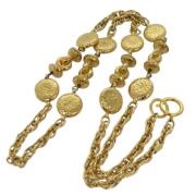 Pre-owned Fabric necklaces Chanel Vintage , Yellow , Dames