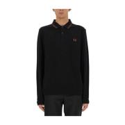 Polo met logo Regular Fit Katoen Fred Perry , Black , Heren